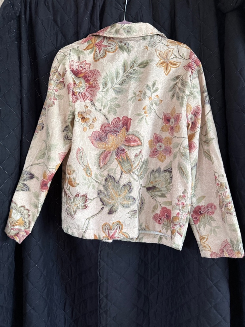 Vintage 90s First Option Jacobean Floral Tapestry Blazer Jacket M Made USA - Picture 6 of 7
